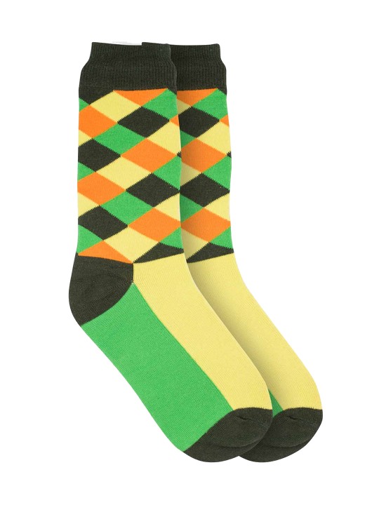 Men Green Patterned Above Ankle-Length Socks