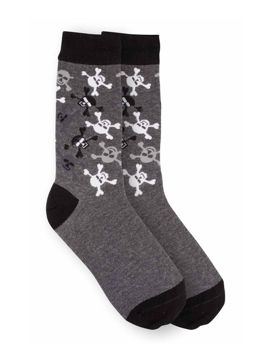 Men Black & Grey Self-Design Above Ankle-Length Socks