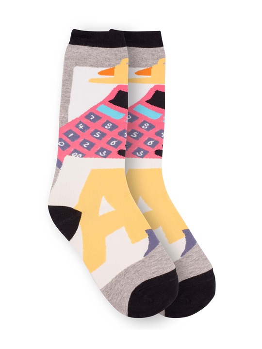Men Grey & Multi-colored Self-Design Above Ankle-Length Socks