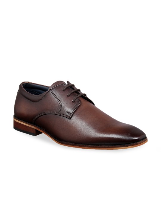 Men Brown Formal Leather Derbys 6