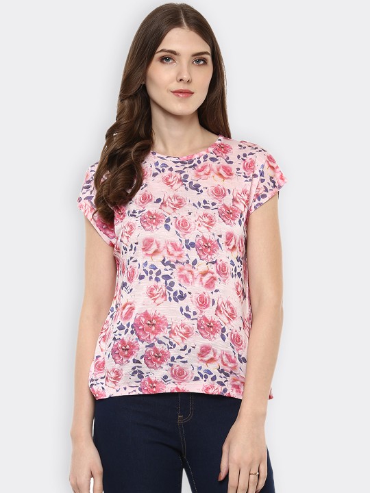 Women Pink Printed Top XS