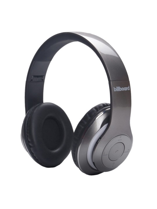 Unisex Silver and Black 485 Metallic Over Ear Bluetooth Wireless Headphones