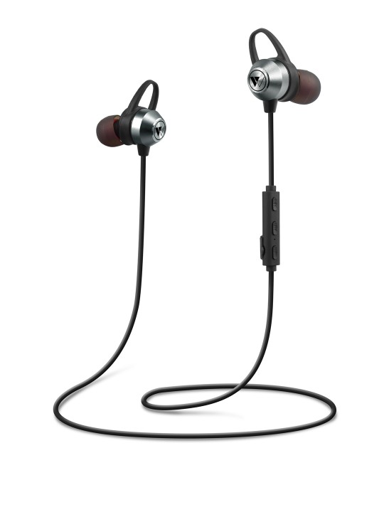 Wings Chrome Gun Metal Bluetooth Wireless Earphones