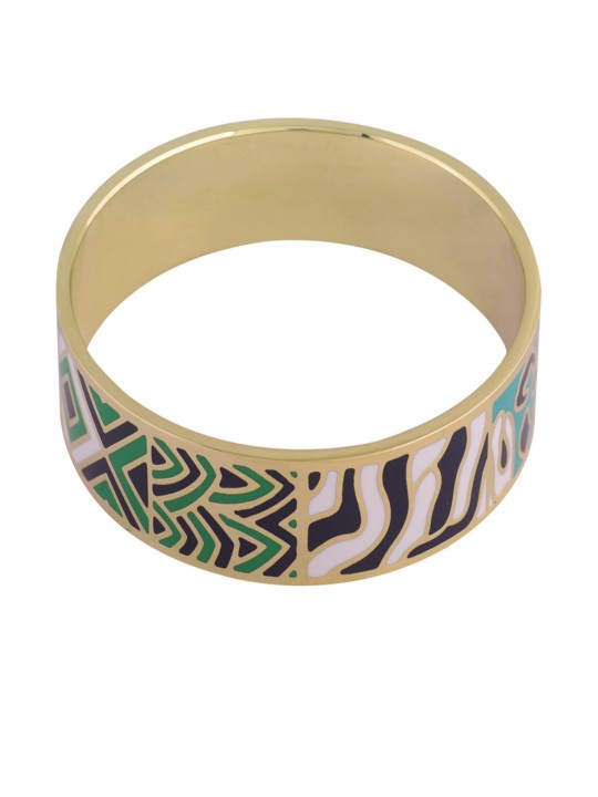 Women Multicoloured Gold-Plated Fish Eye Bangle