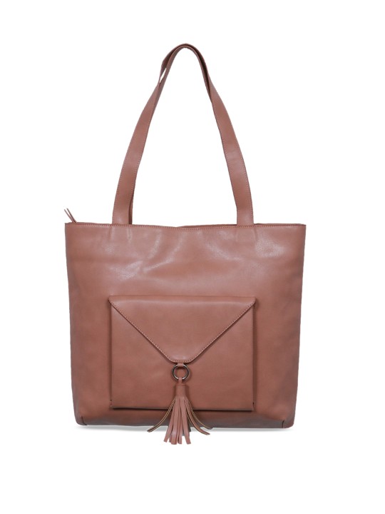 Brown Solid Shoulder Bag
