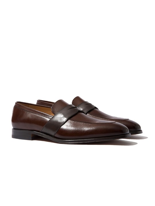 Rapawalk Coffee Brown & Brown Handcrafted Standard Width Leather Slipons 5