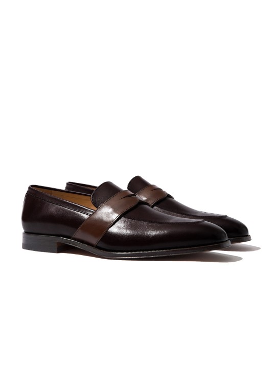 Rapawalk Burgundy & Coffee Brown Handcrafted Wide Width Leather Slipons 5