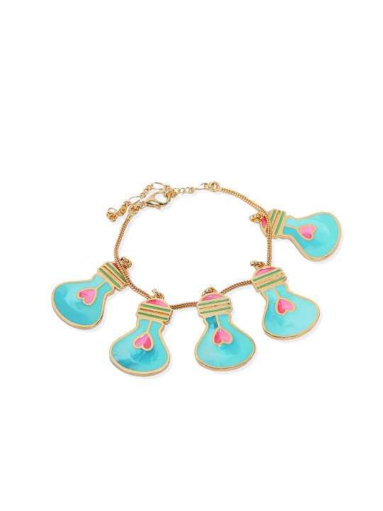 Blue Brass Gold-Plated Armlet Bracelet