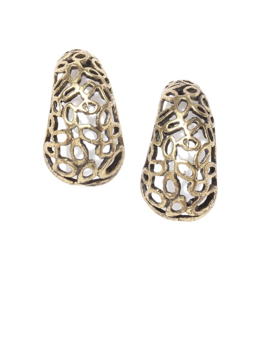 Bronze-Toned Copper-Plated Contemporary Studs