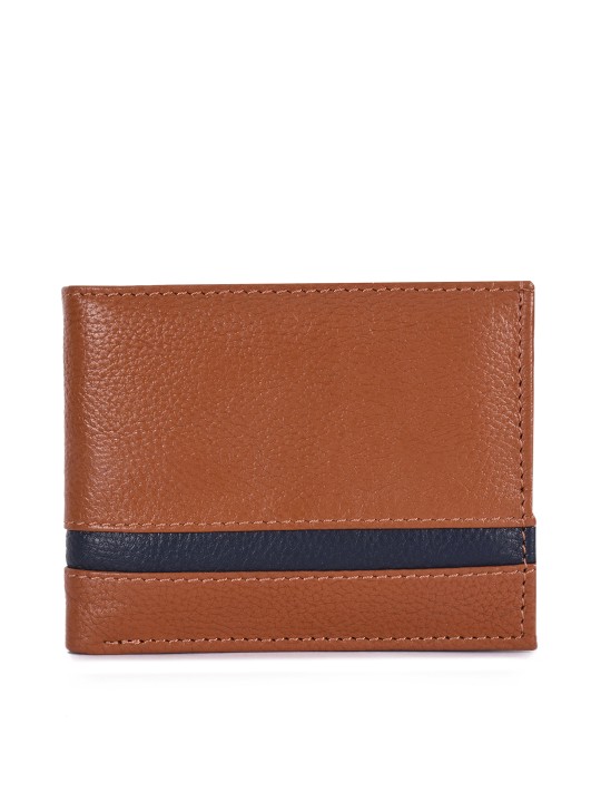 Men Tan Brown Solid Two Fold Wallet