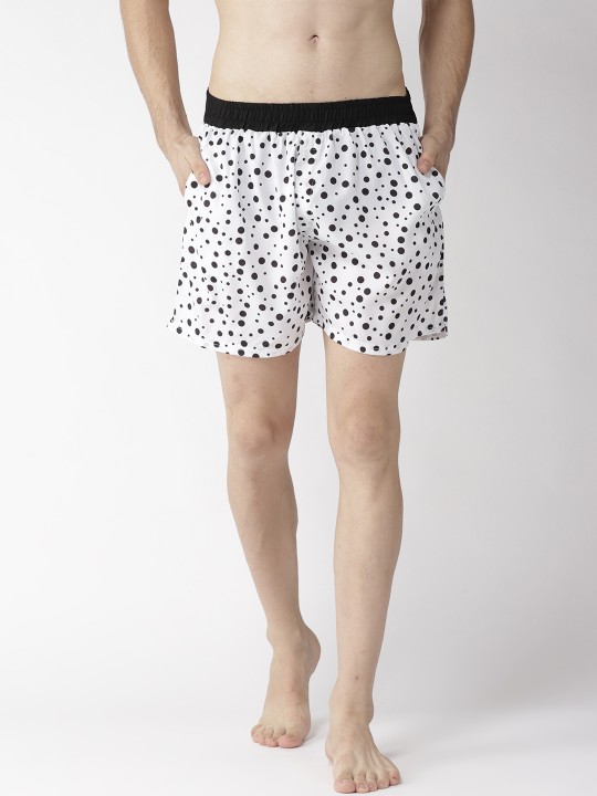 Men White & Black Printed Boxers 1123 S