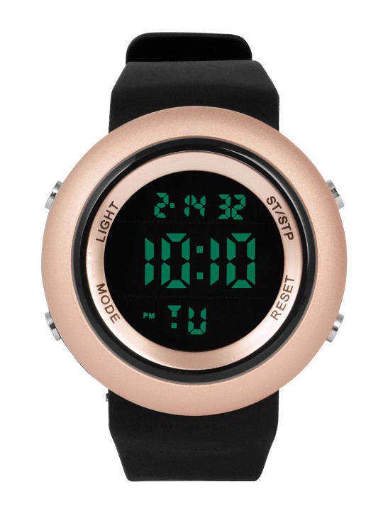 Men Black & Gold-Toned Digital Watch KNTY-DD-SW210