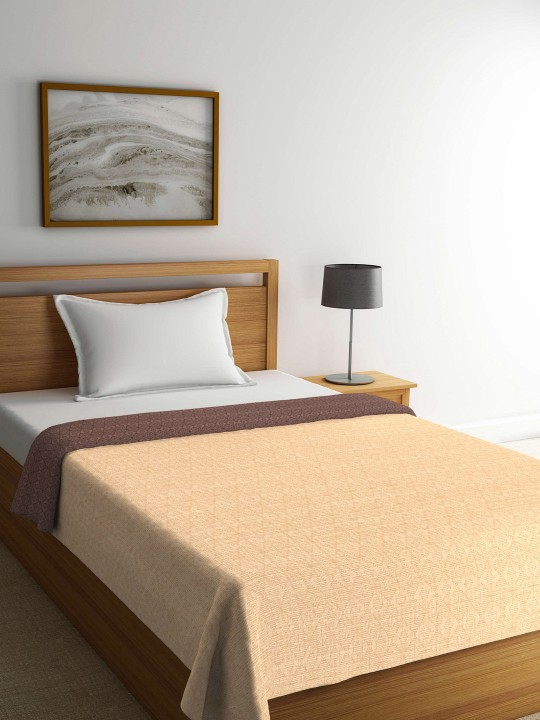 Beige Abstract AC Room 110 GSM Single Bed Dohar