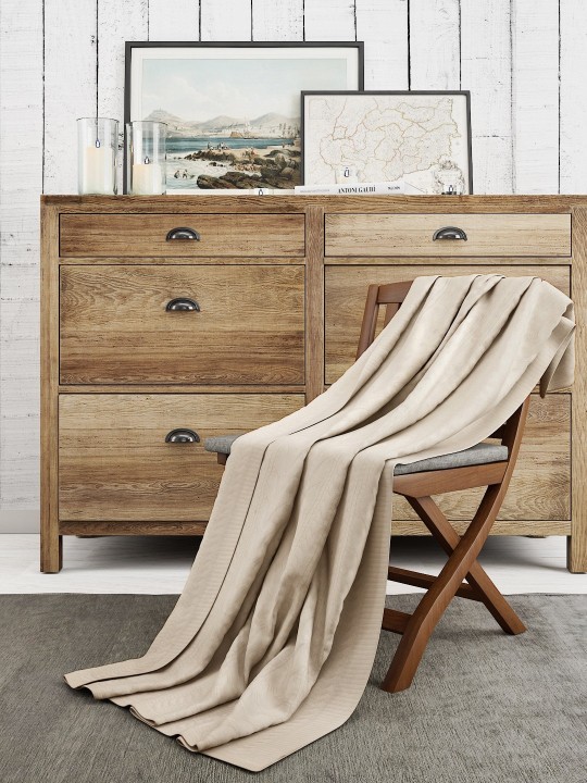 Beige Solid AC Room 400 GSM Single Bed Blanket