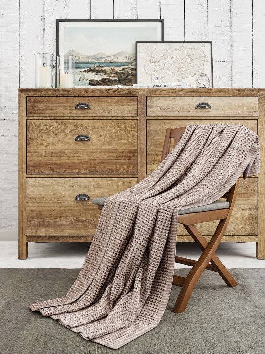 Off-White & Cream-Coloured Solid Mild Winter 500 GSM Single Bed Blanket