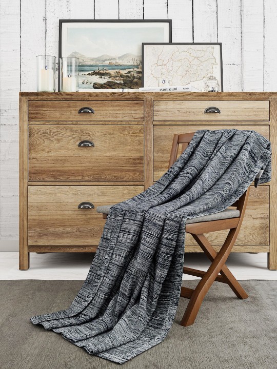 Grey Solid AC Room 400 GSM Single Bed Blanket