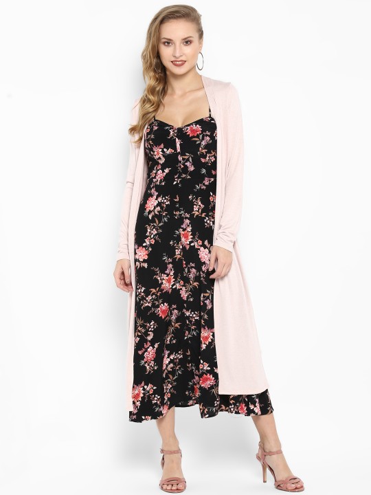 Women Pink Solid Longline XXS