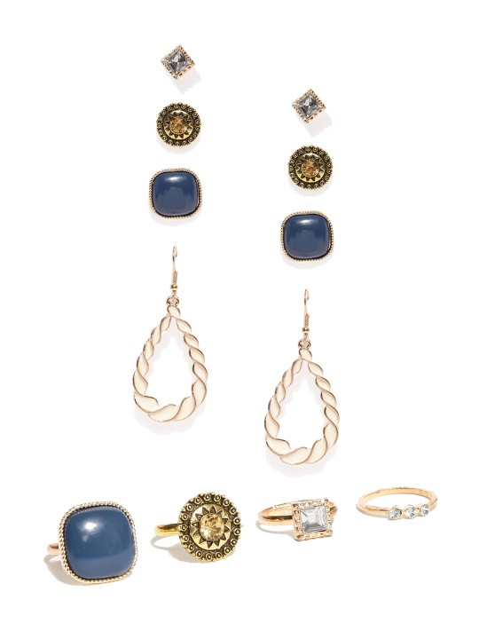 Set of 4 earrings & 4 rings