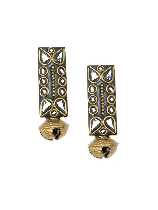 Gold-Toned Geometric Drop Earrings