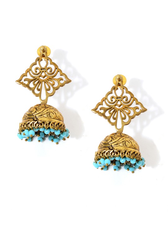 Gold-Plated Dome Shaped Jhumkas