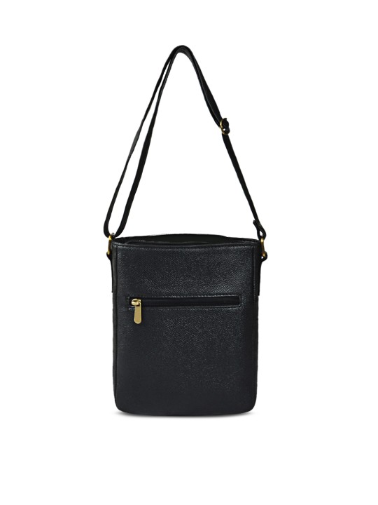 Black Solid Sling Bag
