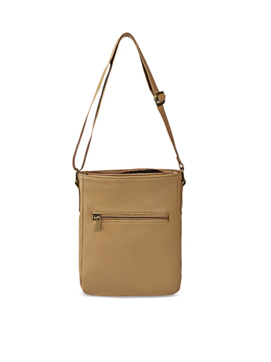 Beige Solid Sling Bag