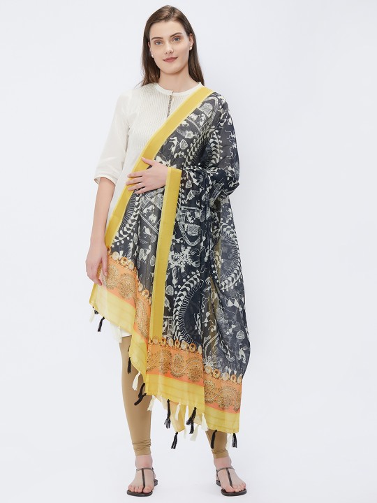 Black Printed Dupatta