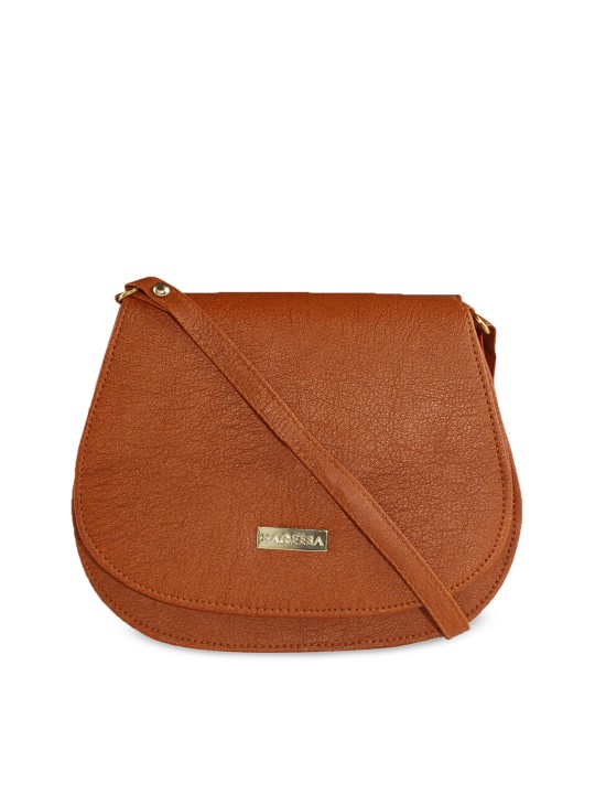 Tan Brown Textured Sling Bag