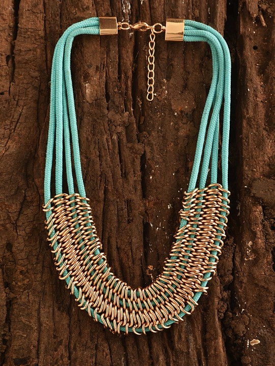 Blue Metal Layered Necklace