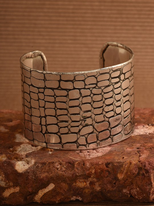 Silver-Toned Metal Cuff Bracelet