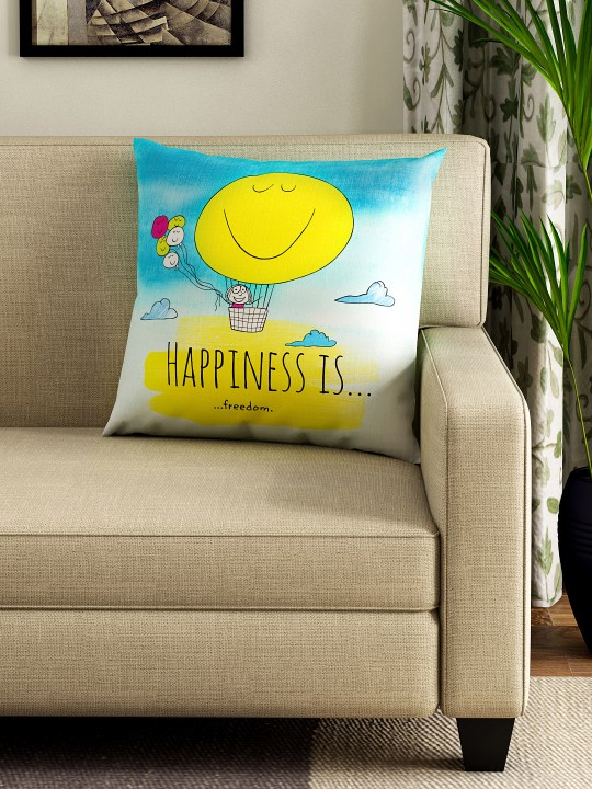 Multicoloured Printed Square Cushion with Cushion Cover