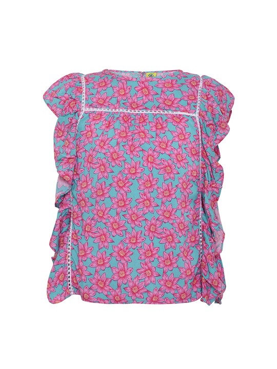 Girls Blue Printed Top 4-5Y
