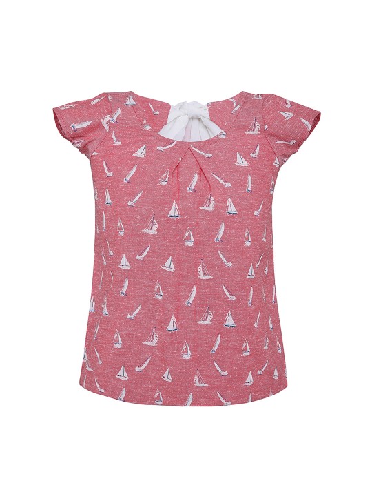 Girls Pink Printed Top 10-11Y