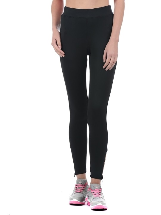 Women Black Solid Tights