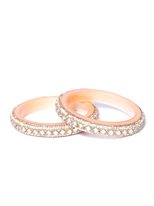 Set of 2 Gold-Plated Kundan-Studded Bangles 2.4