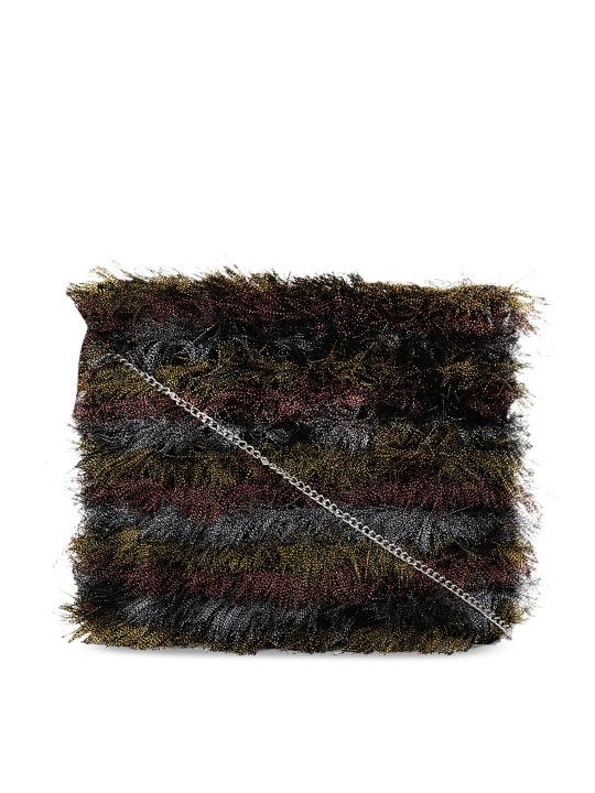 Multicoloured Textured Clutch
