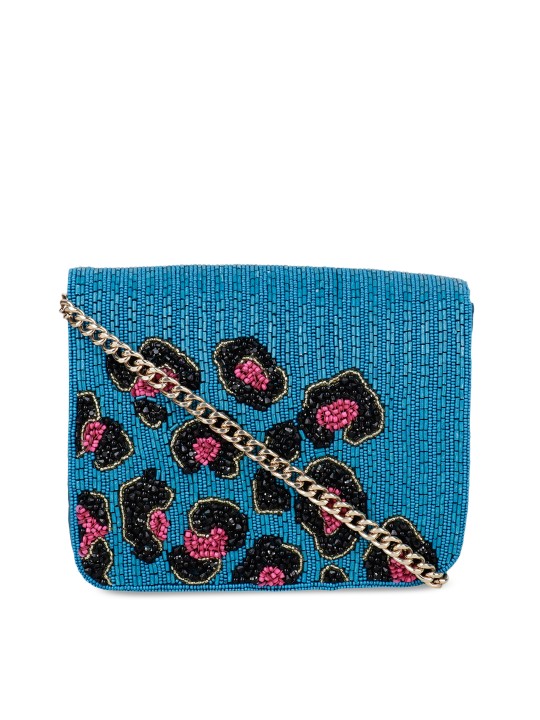 Blue Embellished Clutch