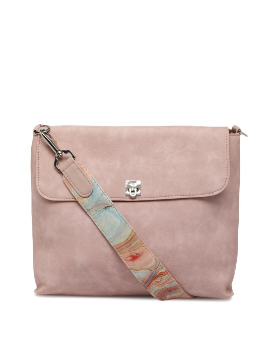 baggit pink solid shoulder bag