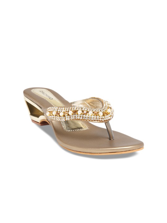 Women Copper-Toned Solid Sandals 36