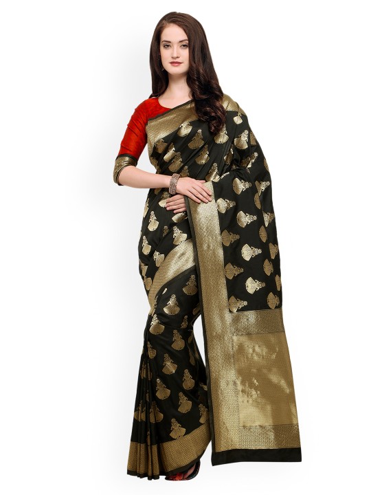 Black Pure Silk Woven Design Banarasi Saree