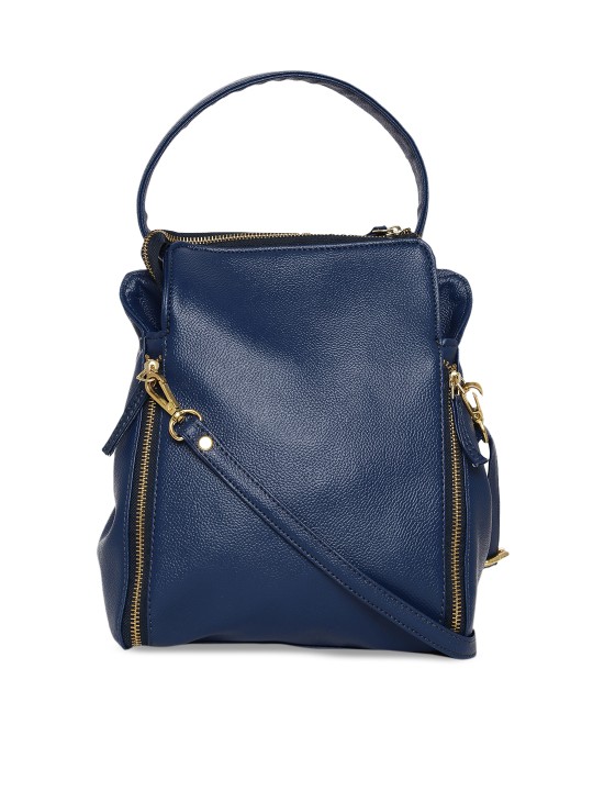 Blue Solid Handheld Bag