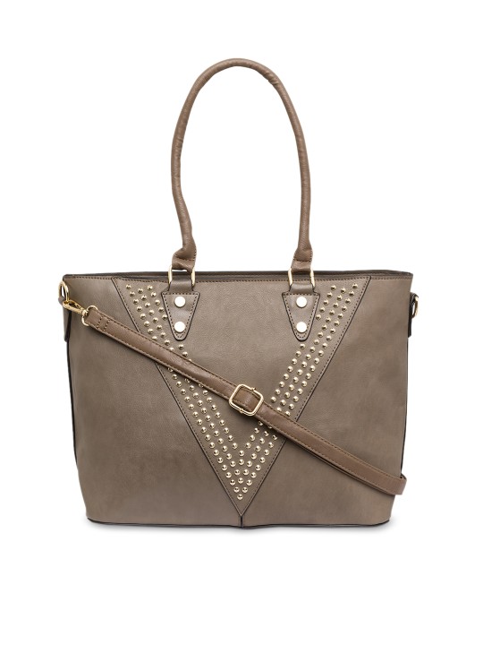Khaki Embellished Shoulder Bag