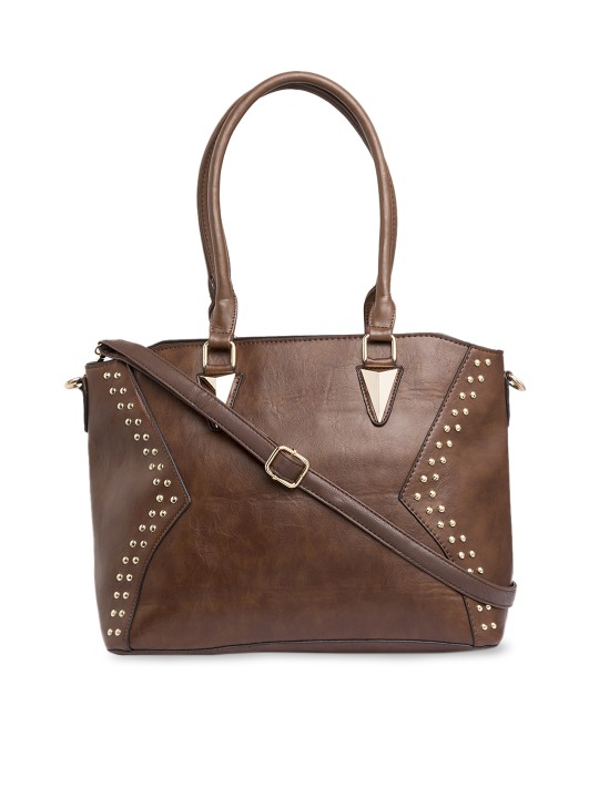 Brown Embellished Shoulder Bag