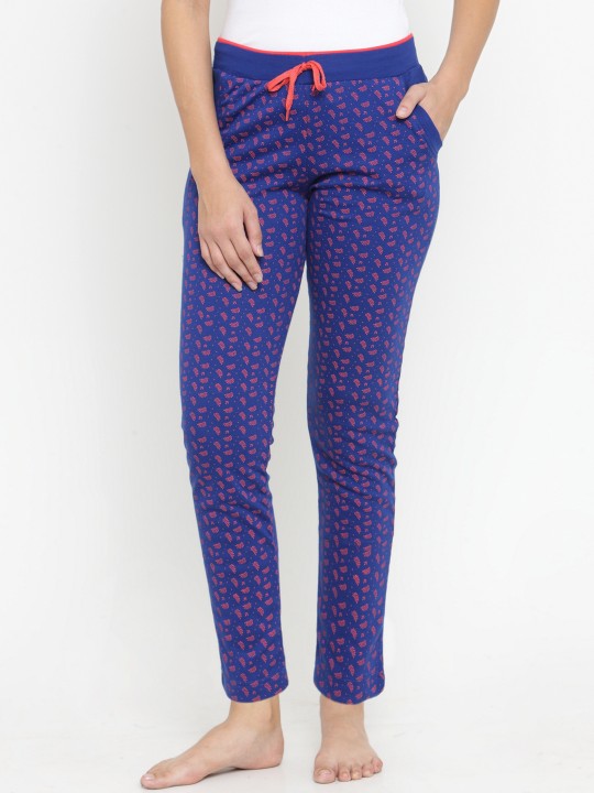 Women Blue Printed Pyjama PJMCL0006 S