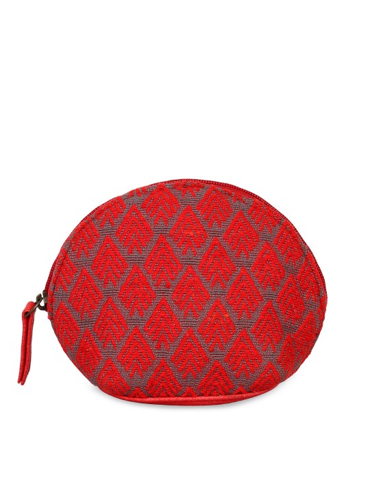 Red & Grey Printed Clutch