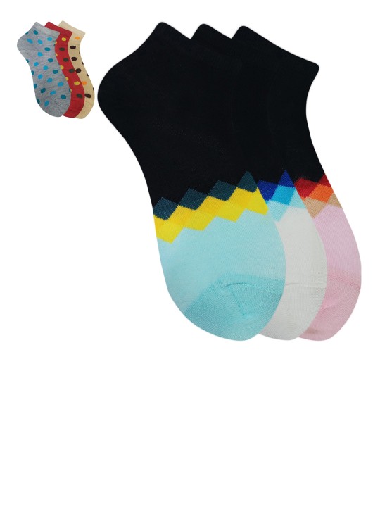 Unisex Pack of 6 Assorted Ankle-Length Socks