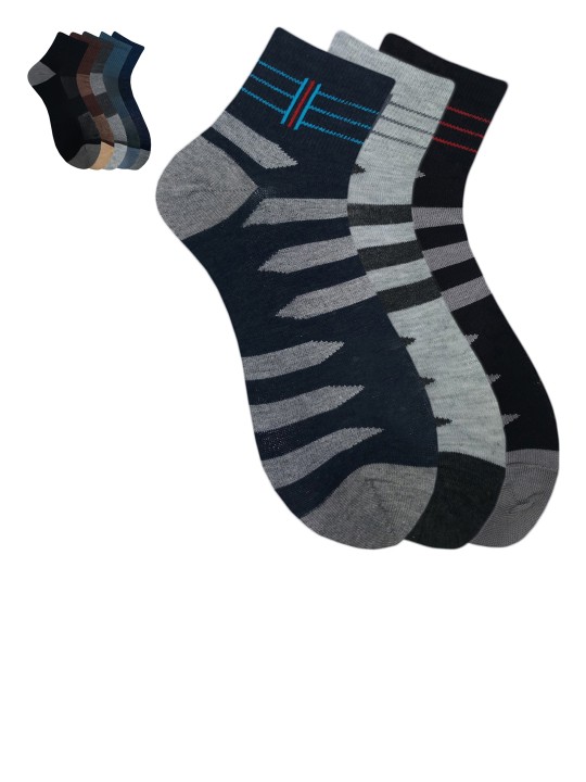 Unisex Pack of 3 Assorted & Pack of 5 Multicoloured Ankle-Length Socks