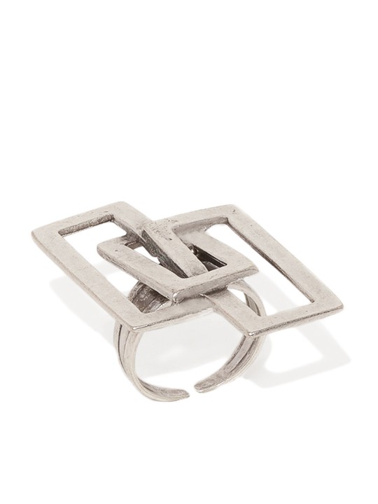Women Linked Geometric Silver Plated Adjustable Ring