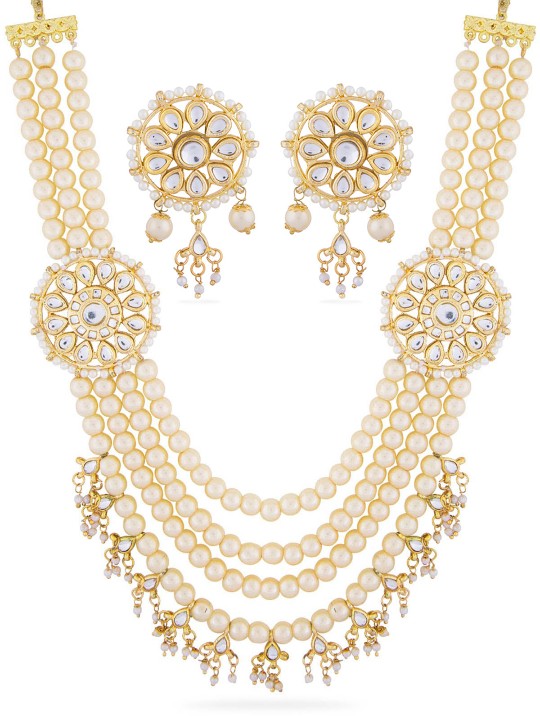 Gold-Plated Pearl And Kundan Jewellery Set