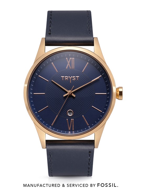 Manufactured & Serviced by Fossil Men Navy Blue Watch